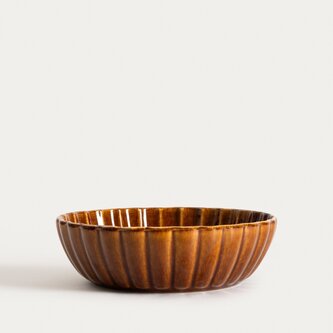 Talerz | MELIDA | głęboki bursztynowy | 19 cm | 750373