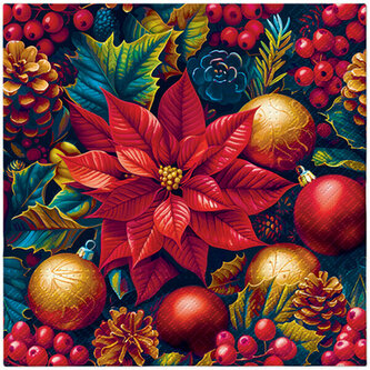 Ubrousky PAW Dekor L (20ks) Vintage Poinsetia Charm