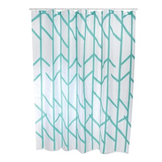 MSV sprchový závěs TREE, motiv abstraktní, bílý, 180 x 200 cm, polyester, s kroužky