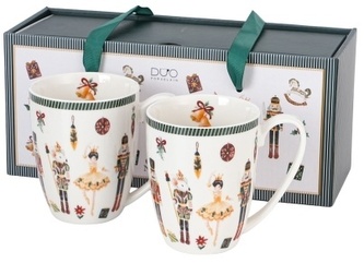 Sada dvou porcelánových hrnků Christmas Nutcracker