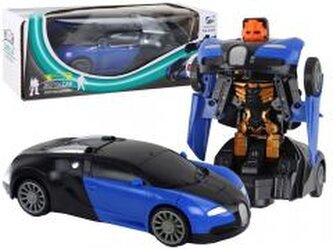 Samochód-robot 2w1 Bugatti niebieski światło Samochód-robot 2w1 Bugatti niebieski światło