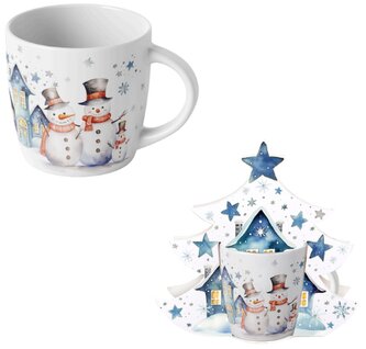 Porcelánový hrnek v dárkovém balení Snowman