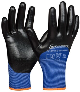 GEBOL - G-Base W-Guard pracovní rukavice 3/4 máčené nitrilové - velikost 9 (blistr)