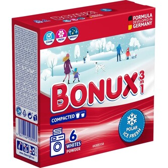 Prací prášek na bílé prádlo Bonux White Polar Ice Fresh - 6 praní - 390 g Prací prášek na bílé prádlo Bonux White Polar Ice Fresh - 6 praní - 390 g