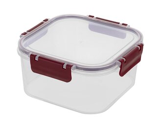 PLASTOVÁ NÁDOBA NA UCHOVÁVÁNÍ POTRAVIN ČTVERECOVÁ CLIP GUARD 2,9L ČERVENÁ