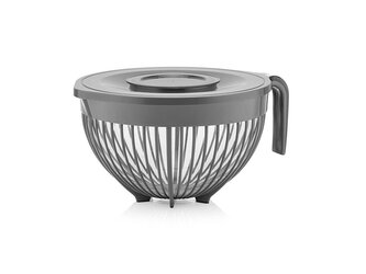 PLASTOVÁ MÍSA NA MÍCHÁNÍ LUNA 3L S POKLOPEM ŠEDÁ