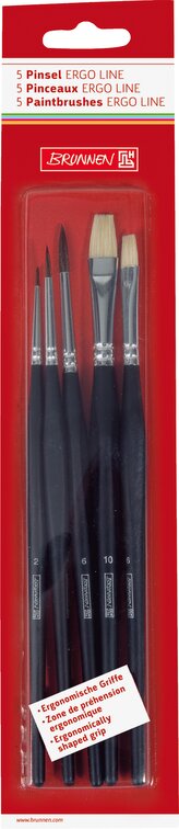 Sada štětců černé 5ks - ergonomický úchyt