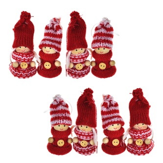 Pletené panenky červené 8 cm, 4 ks v krabičce, set 2 ks