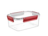 PLASTOVÁ NÁDOBA NA UCHOVÁVÁNÍ POTRAVIN OBDELNÍKOVÁ CLIP GUARD 1,7L ČERVENÁ