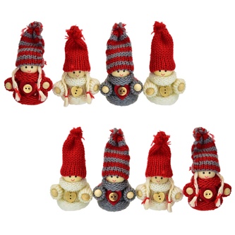 Pletené panenky 4 ks, 8 cm, set 2 ks