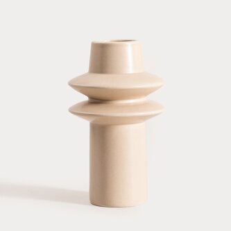 Wazon | SONLUNE | ceramiczny beżowy | 22x12,7 cm | 751462 Wazon | SONLUNE | ceramiczny beżowy | 22x12,7 cm | 751462
