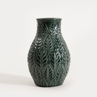 Wazon | NATTO | ceramiczny z tłoczeniami zielony | 24x15,5 cm | 752667 Wazon | NATTO | ceramiczny z tłoczeniami zielony | 24x15,5 cm | 752667