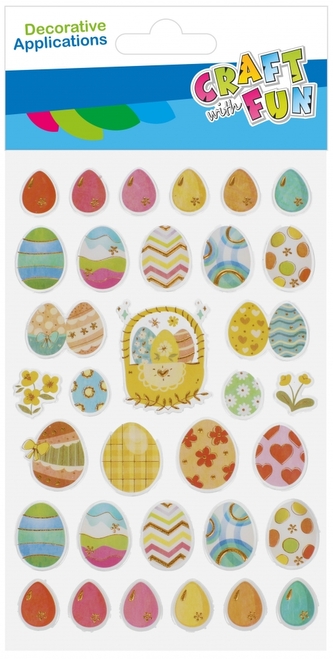 Ozdoba dekoracyjna naklejki Pisanki metalic 33szt Wielkanoc CRAFT WITH FUN 531736
