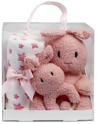 Dětský dárkový set s dekou s plyšovým zajícem