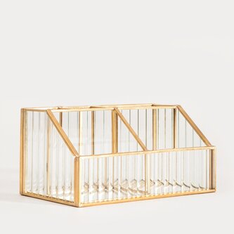 Organizer | GRAZIA | ze szkła prążkowanego | 17,5x10x8,5 cm | 753176 Organizer | GRAZIA | ze szkła prążkowanego | 17,5x10x8,5 cm | 753176