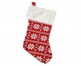 Skarpeta świąteczna czerwona w śnieżynki 41x22cm