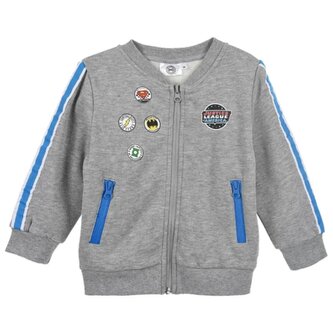 Chlapecká mikina LIGA SPRAVEDLNOSTI na zip, šedá, velikost: 98 Chlapecká mikina LIGA SPRAVEDLNOSTI na zip, šedá, velikost: 98