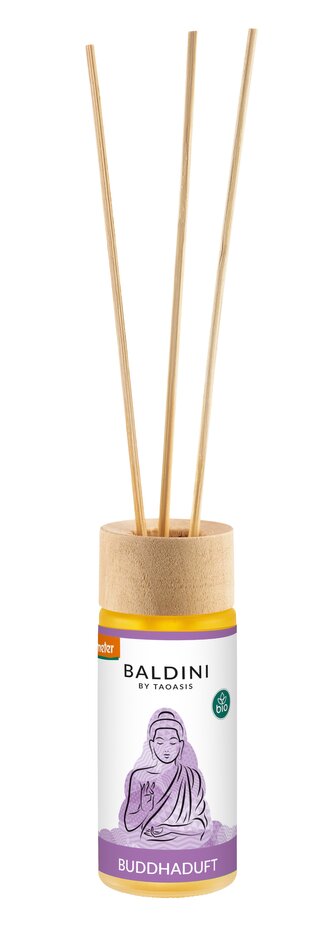 TAOASIS Baldini Aroma difuzér s tyčinkami Buddha Scent BIO (50 ml) - relaxační, harmonizující a rozjasňující TAOASIS Baldini Aroma difuzér s tyčinkami Buddha Scent BIO (50 ml) - relaxační, harmonizující a rozjasňující