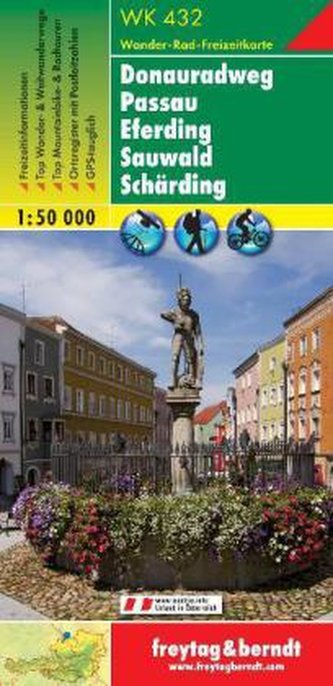 Freytag & Berndt Wander-, Rad- und Freizeitkarte Donauradweg Passau, Eferding, Sauwald, Schärding