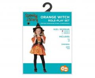 Strój dla dzieci Pomarańczowa Czarownica r.110/120