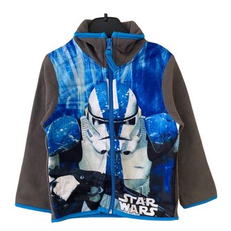 Chlapecká mikina STAR WARS na zip fleece, šedá, velikost: 104 Chlapecká mikina STAR WARS na zip fleece, šedá, velikost: 104
