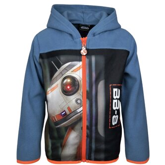 Chlapecká mikina STAR WARS fleece na zip s kapucou, modrá, velikost: 104 Chlapecká mikina STAR WARS fleece na zip s kapucou, modrá, velikost: 104