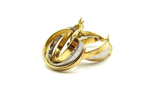 Steel Jewelry Náušnice KRUHOVÉ VISACÍ Gold z Chirurgické oceli NS250142