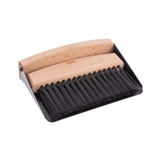 Smetáček+lopatka dřevo/kov mini s magnetem BLACK