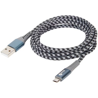 Nabíjecí a datový kabel Micro USB,Černo-Šedý
