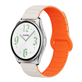 Dvojbarevný magnetický řemínek 20mm,Béžovo-oranžový