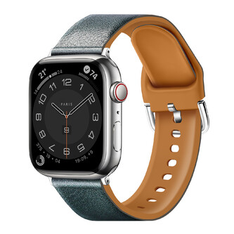 Řemínek z umělé kůže pro Apple Watch 42/44/45/46/49mm,Tmavě zelená