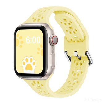 Řemínek s pacičkami a přezkovým zapínáním pro Apple Watch 42/44/45/46/49mm,Světle žlutý