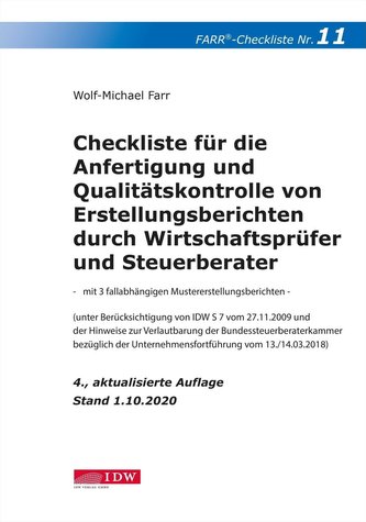 Checkliste 11 (Erstellungsberichte)
