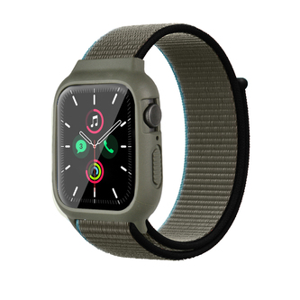 Nylonový set 2v1 pro Apple Watch 38/40/41/42(S10)mm,Khaki-černo-modrá