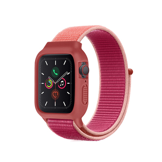 Nylonový set 2v1 pro Apple Watch 38/40/41/42(S10)mm,Červeno-Růžová