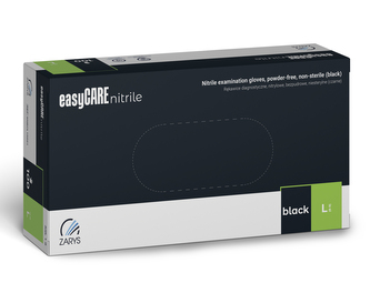 Nitrilové rukavice easyCARE Zarys černé 100 ks Velikost: M Nitrilové rukavice easyCARE Zarys černé 100 ks Velikost: M
