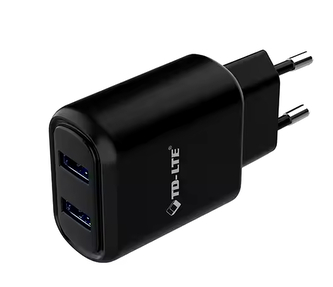 12W Dual USB nabíječka černá