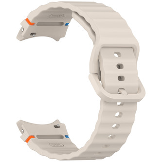 Vroubkovaný řemínek s barevnou přezkou pro Samsung Galaxy Watch 7,Slonová kost