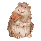 Ježek s houbou - polyresin, béžovo-hnědý