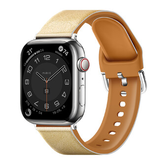 Řemínek z umělé kůže pro Apple Watch 38/40/41/42(S10)mm,Žlutá