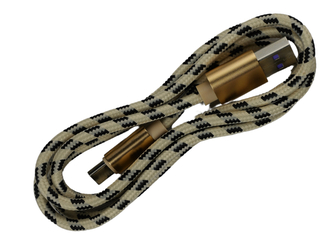 Pletený kabel USB na USB-C 1m,Béžovo-černý