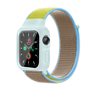 Nylonový set 2v1 pro Apple Watch 38/40/41/42(S10)mm,Tyrkysovo-Žlutá