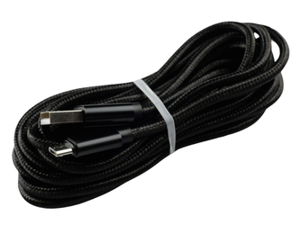 Pletený kabel 3m USB na MICRO-USB,černý