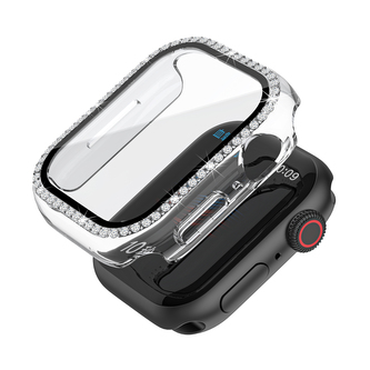 Ochranné kamínkové pouzdro se sklíčkem pro Apple Watch 41mm,Průhledný