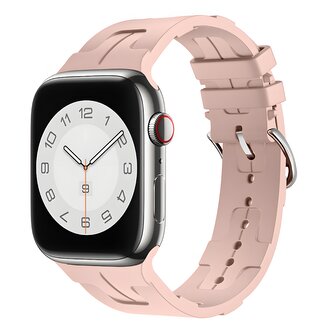 Silikonový řemínek se vzorkem pro Apple Watch 38/40/41mm,Pískově růžová