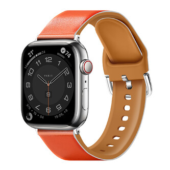 Řemínek z umělé kůže pro Apple Watch 42/44/45/46/49mm,Oranžová