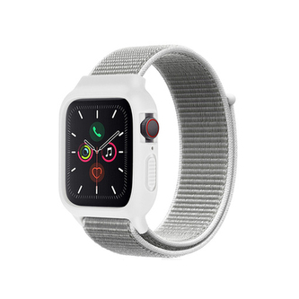 Nylonový set 2v1 pro Apple Watch 38/40/41/42(S10)mm,Bílo-Šedá