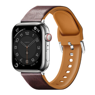 Řemínek z umělé kůže pro Apple Watch 38/40/41/42(S10)mm,Vínová