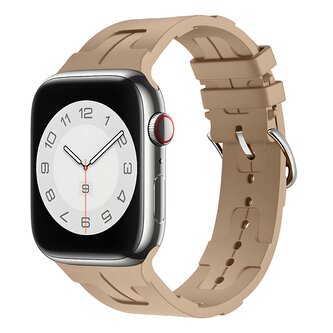 Silikonový řemínek se vzorkem pro Apple Watch 38/40/41mm,Kapučíno