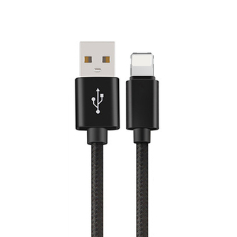Pletený kabel 1m USB na lightning,černý